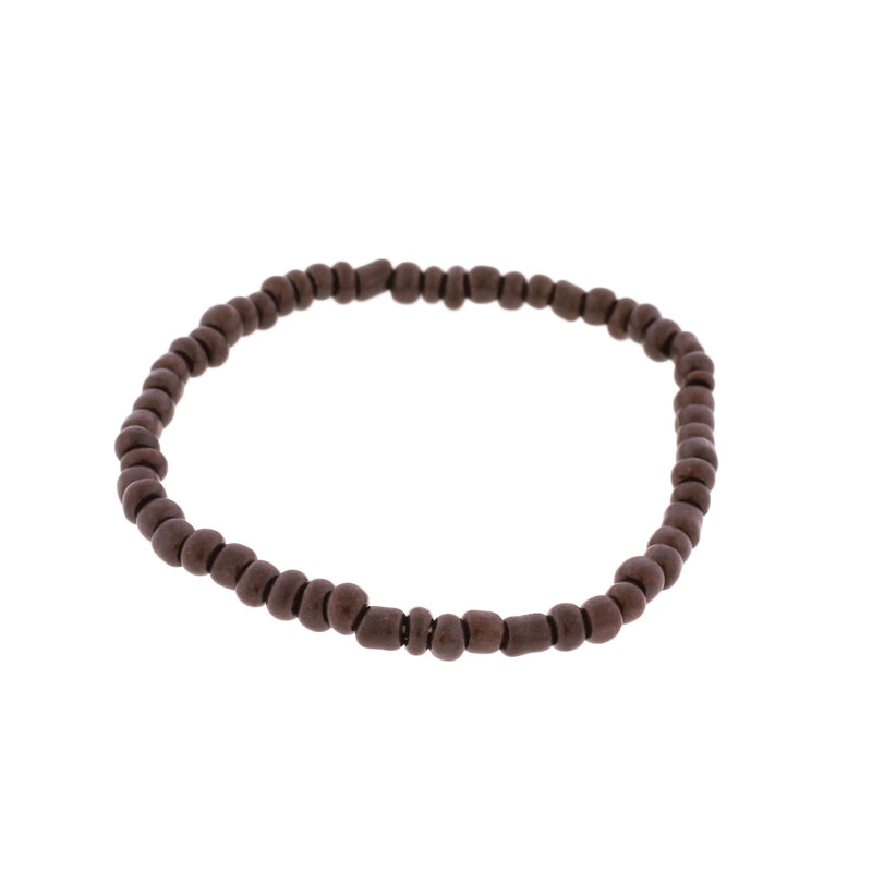 Seed Glass Bead Bracelet - 65mm - Coffee Brown - 1 Bracelet - BB108