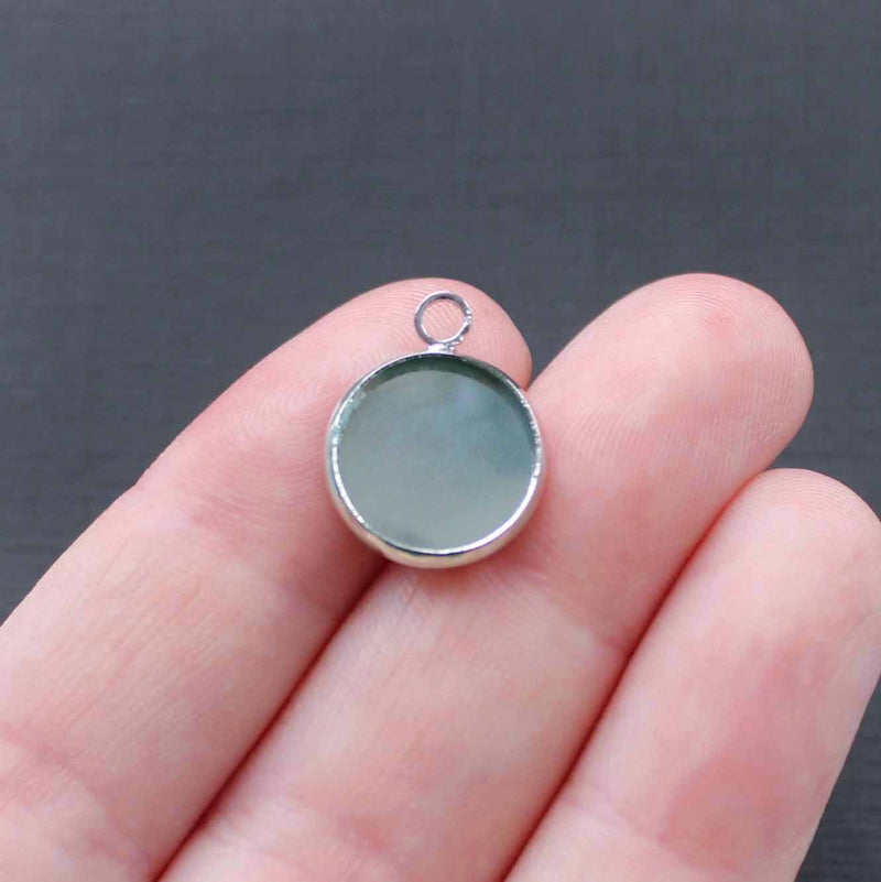 Silver Tone Cabochon Settings - 12mm Tray - 6 Pieces - M001A
