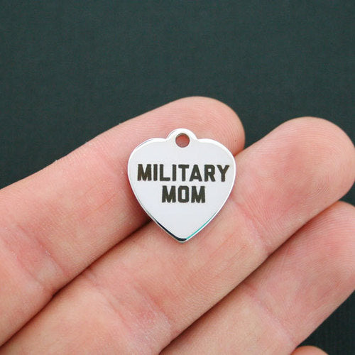 Military Mom Stainless Steel Charms - BFS011-0296