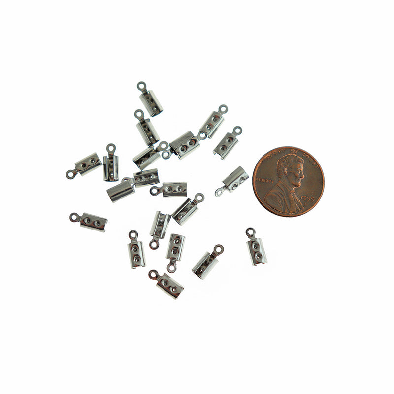 Embout de cordon en acier inoxydable - 10 mm x 3 mm - 10 pièces - FD757