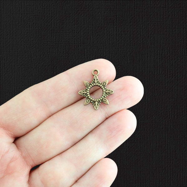 8 Sun Antique Bronze Tone Charms - BC681