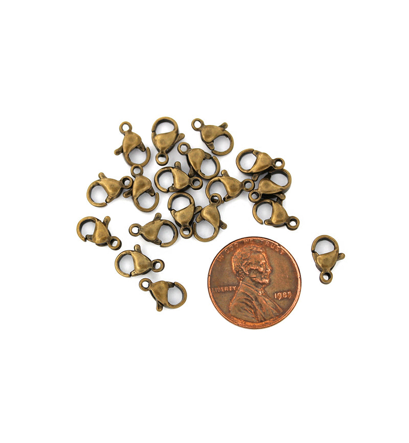 Bronze Stainless Steel Lobster Clasps 10mm x 7mm - 5 Clasps - FD660
