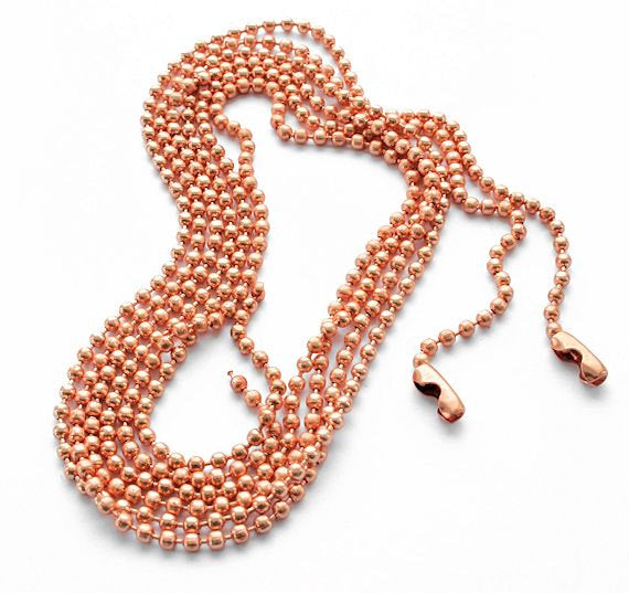 Orange Tone Ball Chain Necklace 27" - 2mm - 6 Necklaces - C02