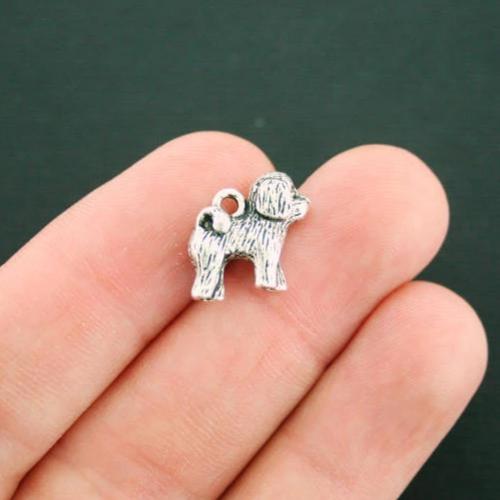 4 Dog Antique Silver Tone Charms 3D - SC7378