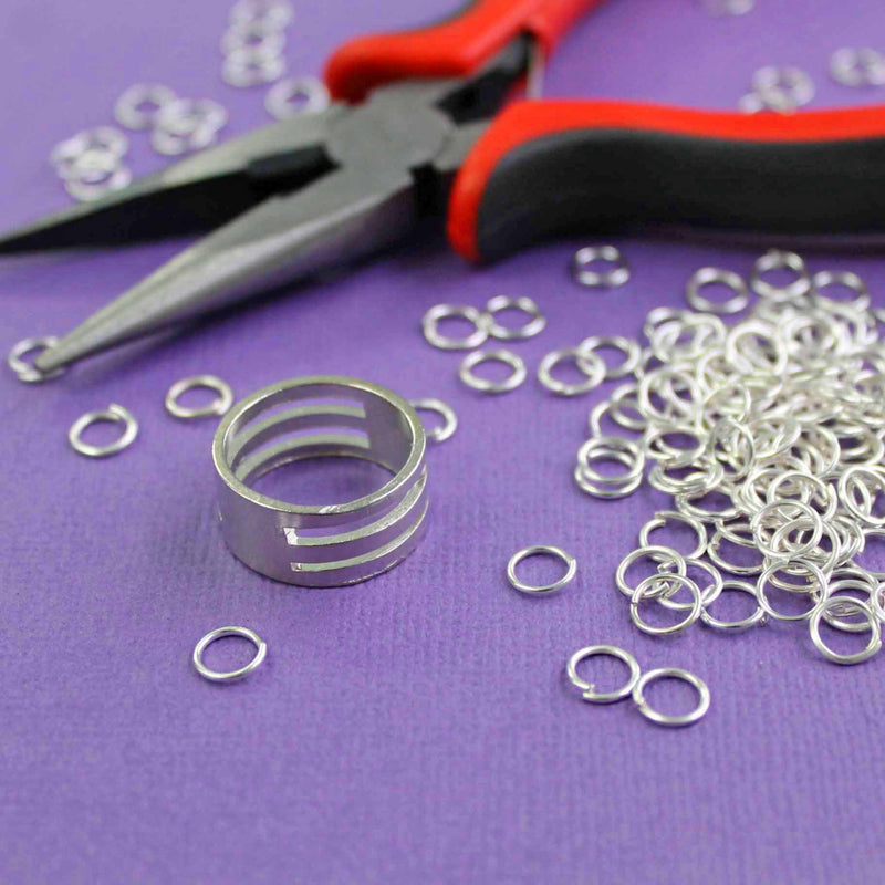 Jump Ring Jewelry Making Tool Kit - Basic Jump Ring Starter Pack - Pliers with Jump Ring Opener and 200 5mm Jump Rings STARTER1