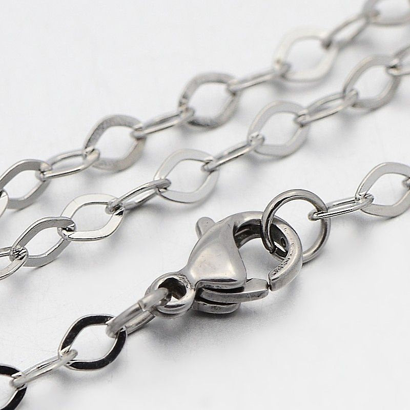 Stainless Steel Cable Chain Necklace 18" - 3mm - 1 Necklace - N118