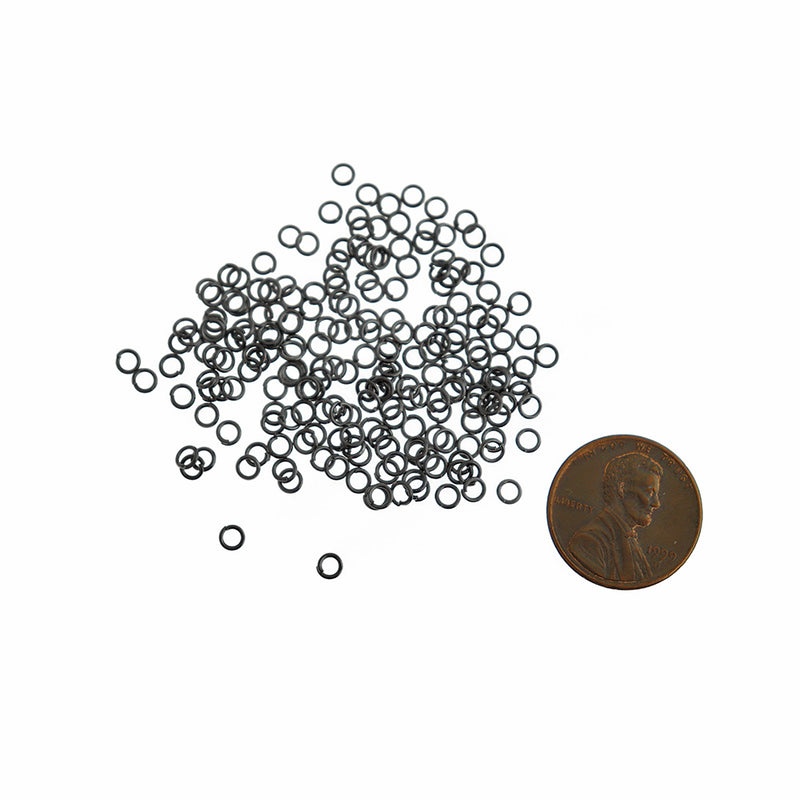 Gunmetal Tone Jump Rings 3mm x 0.7mm - Open 21 Gauge - 250 Rings - J066