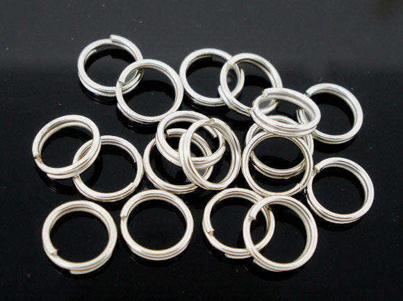Antique Silver Tone Split Rings 6mm x 0.6mm - Open 22 Gauge - 800 Rings - J028