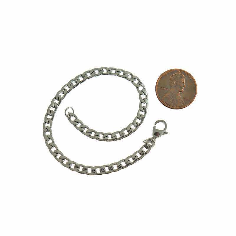 Bracelets Gourmette en Acier Inoxydable 7" - 4mm - 5 Bracelets - N187