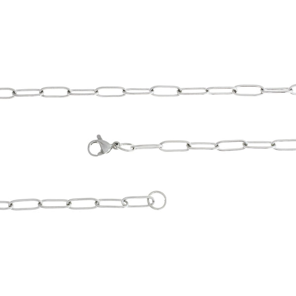 Collier Chaîne Câble Acier Inoxydable 15" - 3mm - 1 Collier - N185