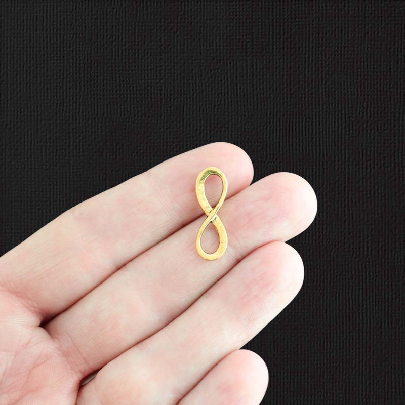 8 Infinity Connector Antique Gold Tone Charms - GC112
