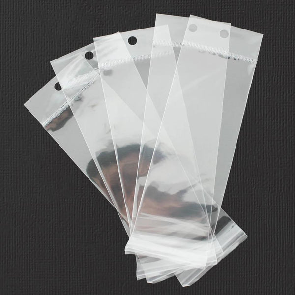 200 Cellophane Bags 160mm x 50mm Self Adhesive Seal - With Hole - TL021
