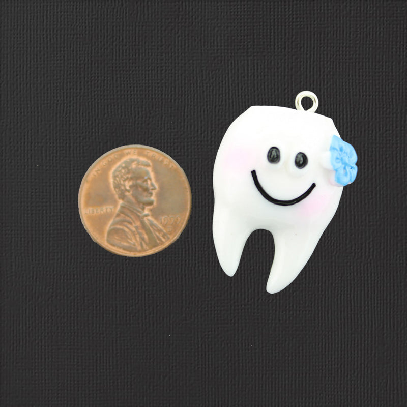 5 Tooth Resin Charms Assorted Colors 3D - K184