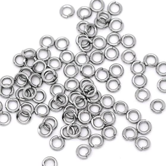 Gold Stainless Steel Jump Rings 5mm x 1mm - Open 18 Gauge - 25 Rings 