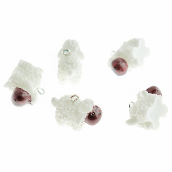 4 breloques en résine de mouton 3D - K603
