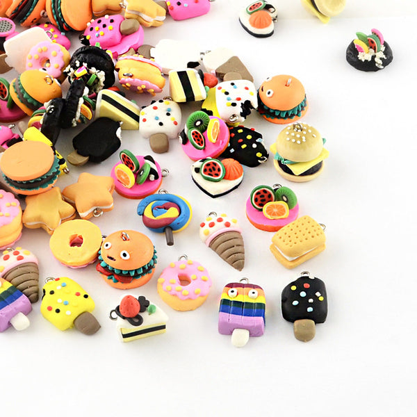 5 Assortment of Food Polymer Clay Charms - E395