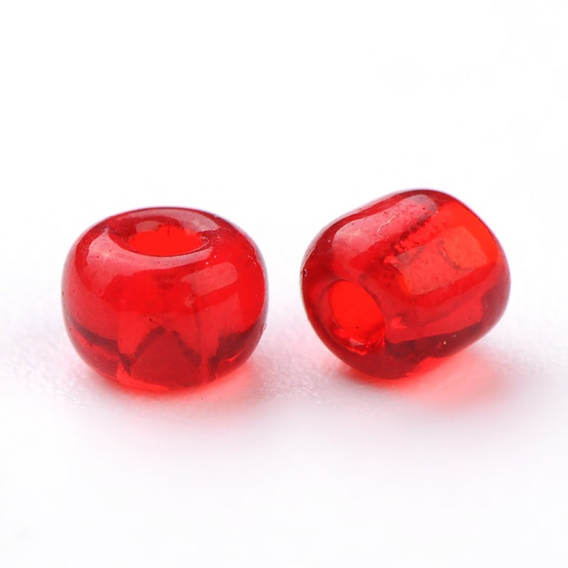 Seed Glass Beads 6/0 4mm - Garnet Red - 50g 500 beads - BD1280