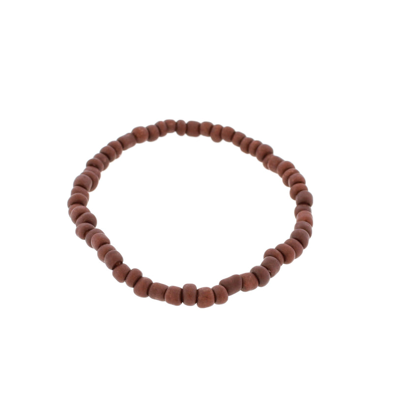 Bracelets en perles de verre - 65 mm - Marron - 5 bracelets - BB111
