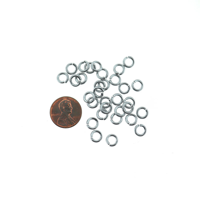 Silver Aluminum Jump Rings 7.4mm x 1.6mm - Open 14 Gauge - 100 Rings - MT026