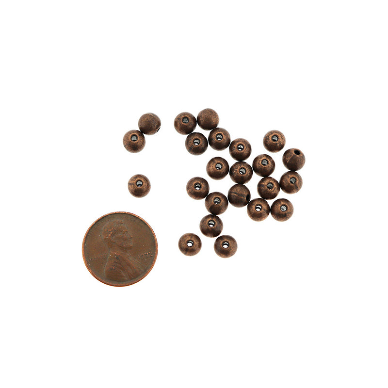 Perles en métal entretoises 6 mm - ton cuivre - 100 perles - BC040