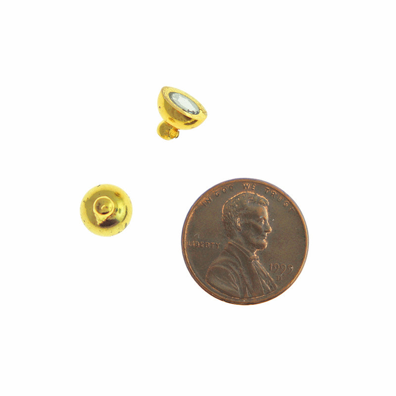 Gold Tone Brass Magnetic Clasp 8mm x 8mm - 2 Clasps 4 Pieces - FD459