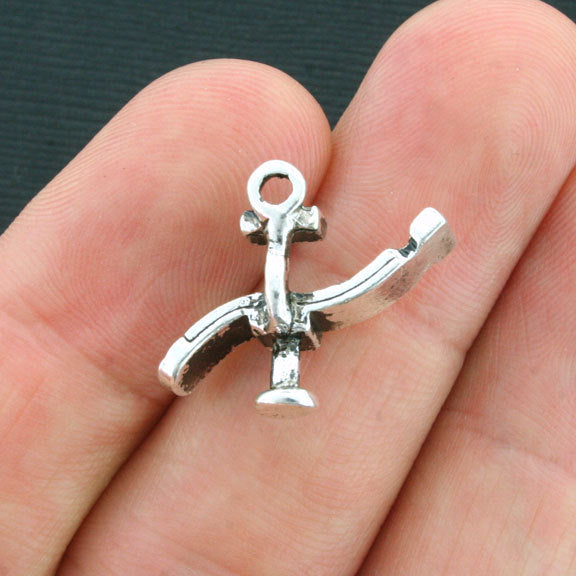 5 Dentist Chair Antique Silver Tone Charms 3D - SC3901