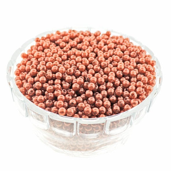 Round Resin Beads 5mm - Rose Gold - 50 Beads - BD2184