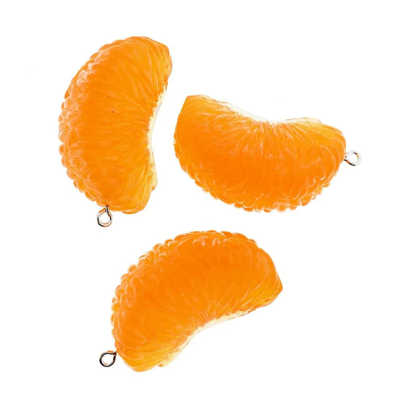 4 Orange Slice Resin Charms 3D - K137