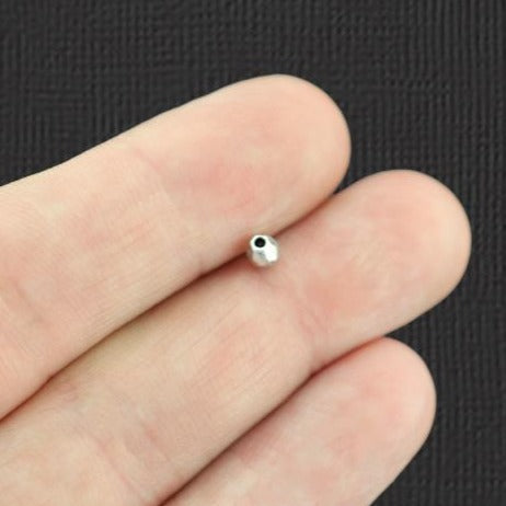 Perles d'espacement à facettes 3,5 mm x 3,5 mm - ton argent antique - 50 perles - SC3525