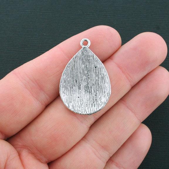 3 Flower Antique Silver Tone Charms - SC2963