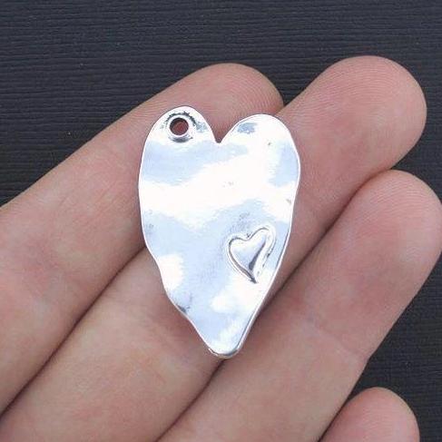 3 charmes de ton argent antique coeur - SC3364