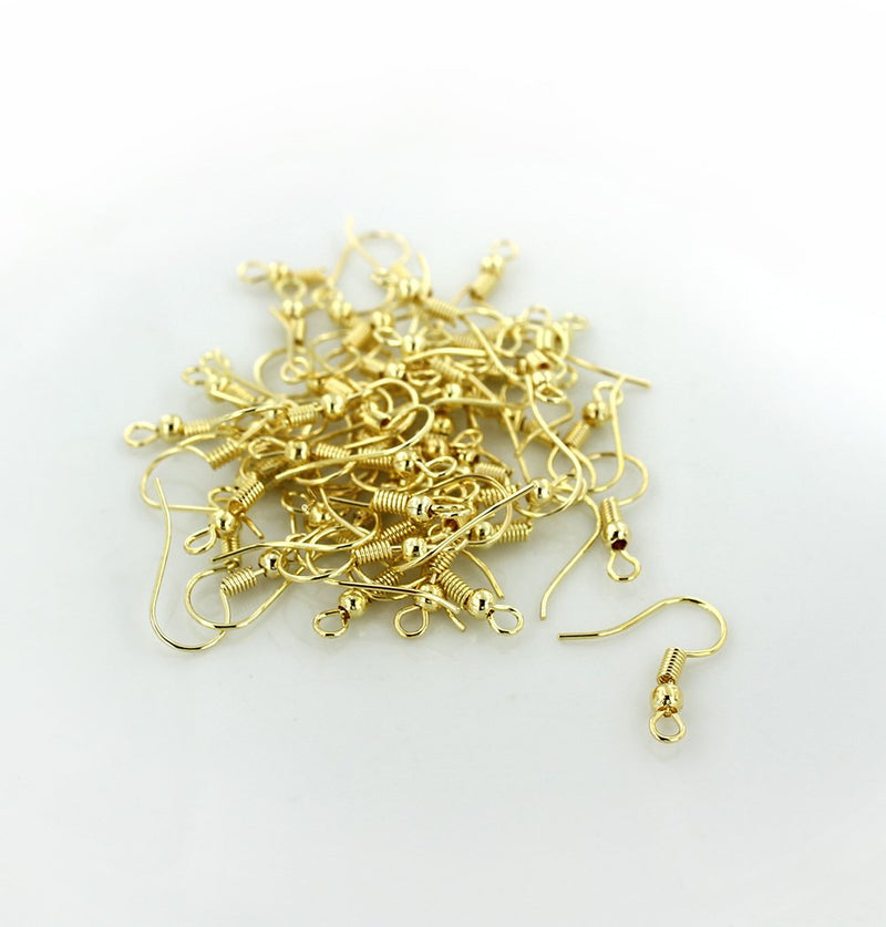 Boucles d'oreilles dorées - Crochets de style français - 19 mm x 18 mm - 300 pièces 150 paires - Z118