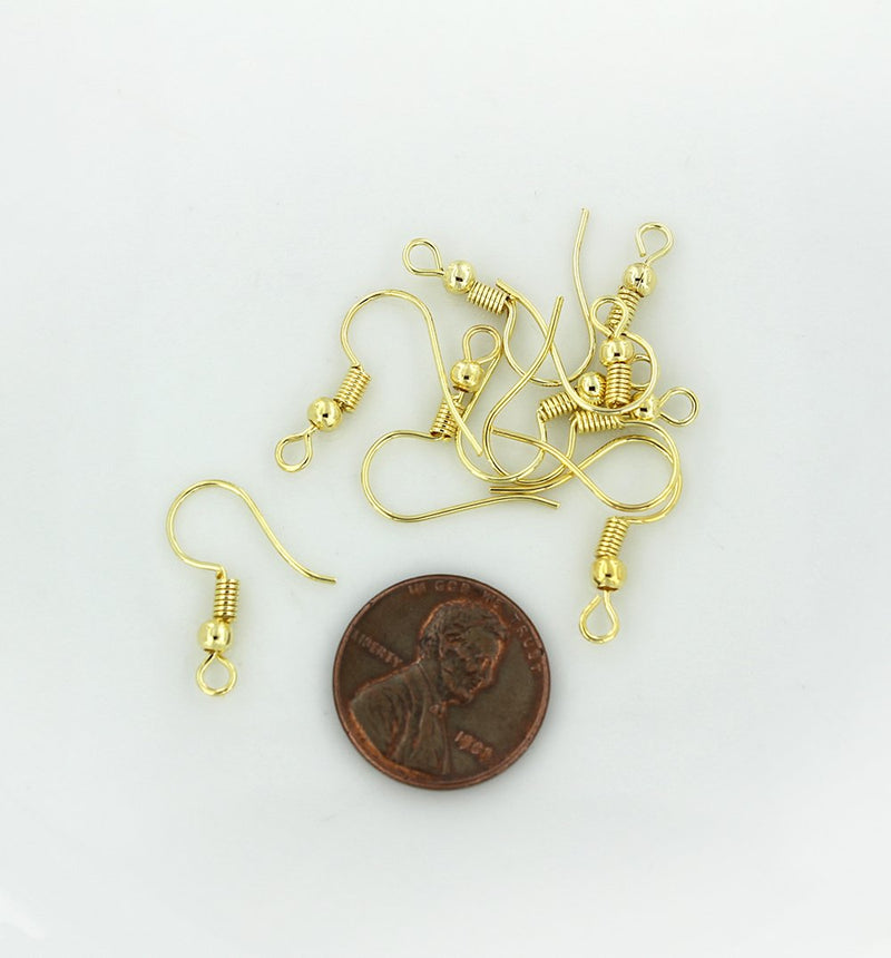 Boucles d'oreilles dorées - Crochets de style français - 19 mm x 18 mm - 300 pièces 150 paires - Z118