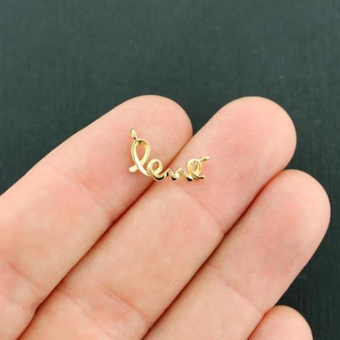 2 Love Connector Gold Plated Charms - BR053