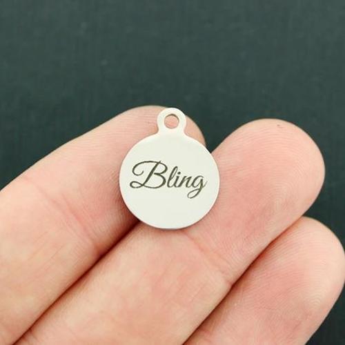 Bling Stainless Steel Small Round Charms - BFS002-3031
