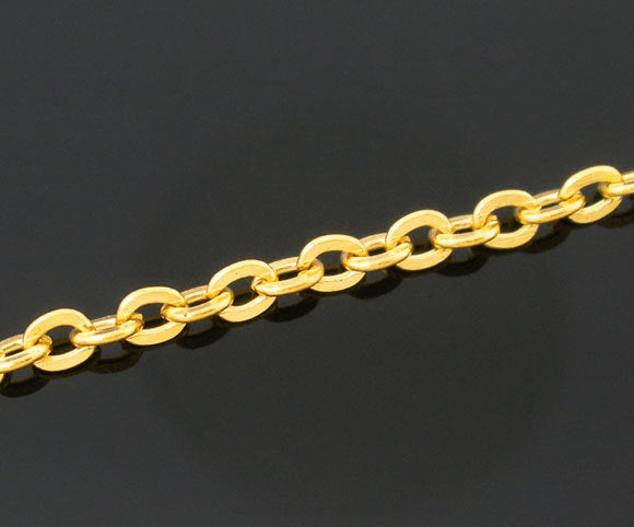Bulk Gold Tone Cable Chain 9.8ft - 2mm - FD278