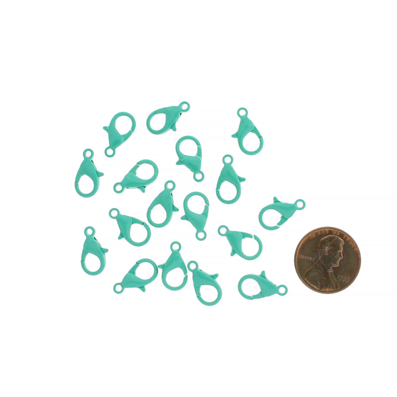 Turquoise Enamel Lobster Clasps 14mm x 8mm - 10 Clasps - FF286