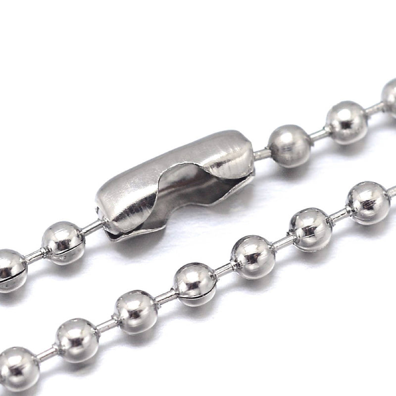 Stainless Steel Ball Chain Bracelets 8" - 1.5mm - 2 Bracelets - N219