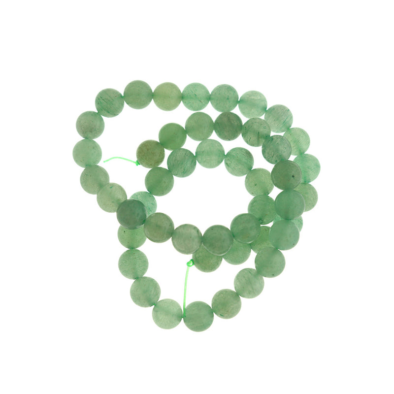 Round Natural Aventurine Beads 8mm - Polished Sea Green - 1 Strand 47 Beads - BD1603