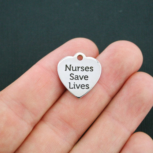 Nurses Save Lives Stainless Steel Charms - BFS011-0323