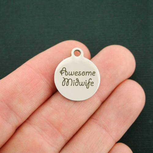 Awesome Midwife Stainless Steel Charms - BFS001-3243