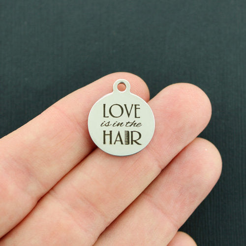 Breloques pour cheveux en acier inoxydable - L'amour est dans les cheveux - BFS001-3293
