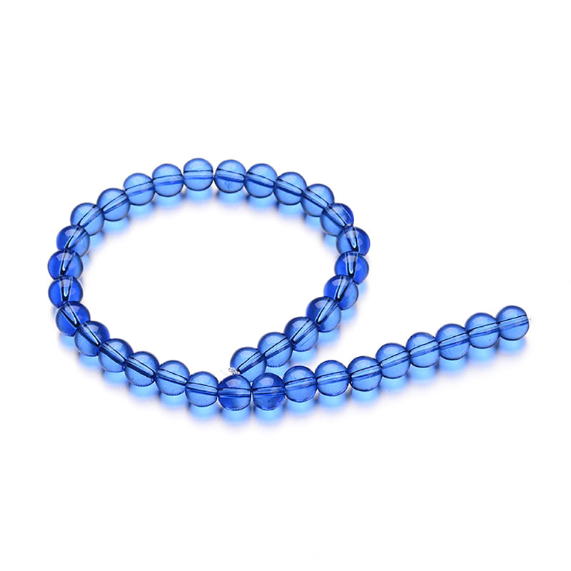 Perles Rondes en Verre 4mm - Bleu Bleuet - 80 Perles - BD1097