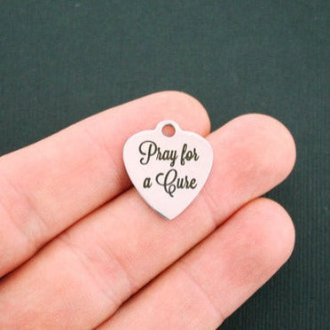 Awareness Stainless Steel Charms - Pray for a Cure - BFS011-0331