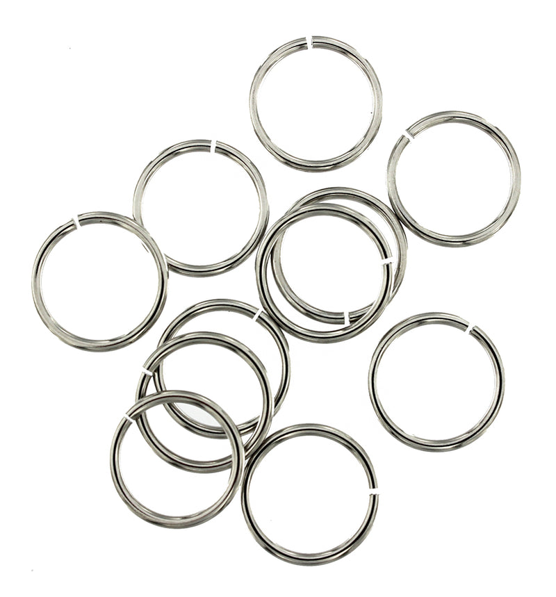 Anneaux en acier inoxydable 15 mm - Calibre 15 ouvert - 50 anneaux - J149