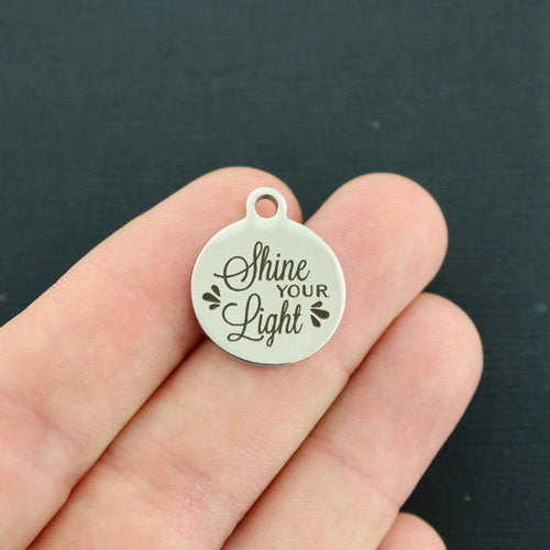Faites briller votre lumière Charms en acier inoxydable - BFS001-3329