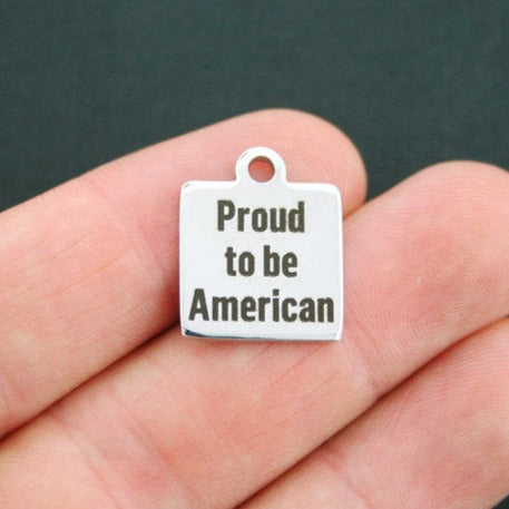 American Stainless Steel Charms - Proud to be - BFS013-0334