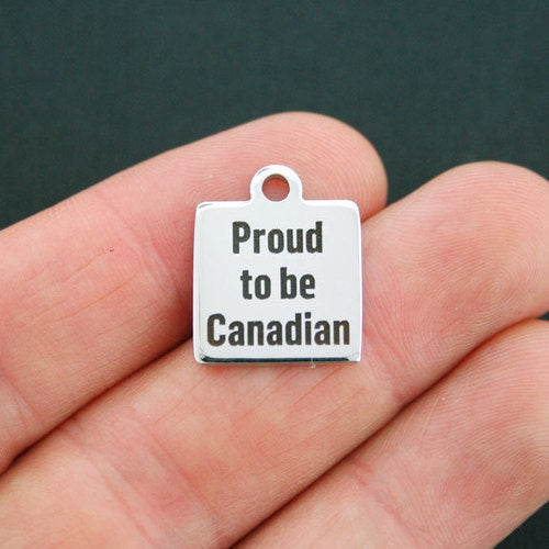 Canadian Stainless Steel Charms - Proud to be - BFS013-0335