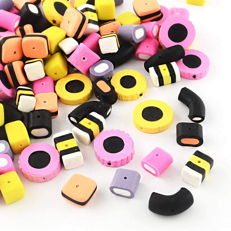 Candy Polymer Clay Beads - Assorted Sizes and Colors - 10 Beads - BD736
