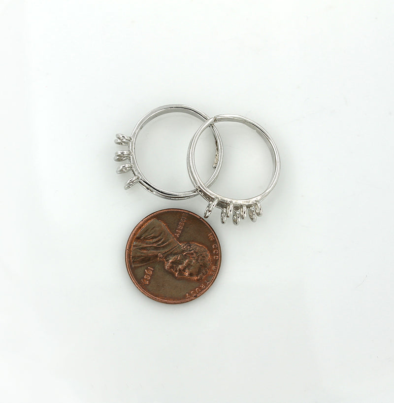 Silver Tone Brass Ring Bases - 18mm - 4 Pieces - Z124